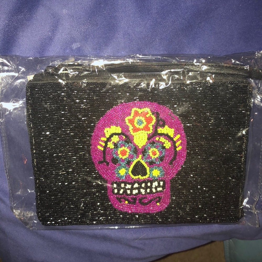 Sugar skull wristlets small purses